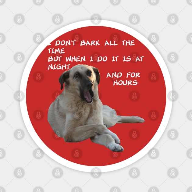 I Don't Bark All the Time Kangal With Cute Expression Magnet by taiche